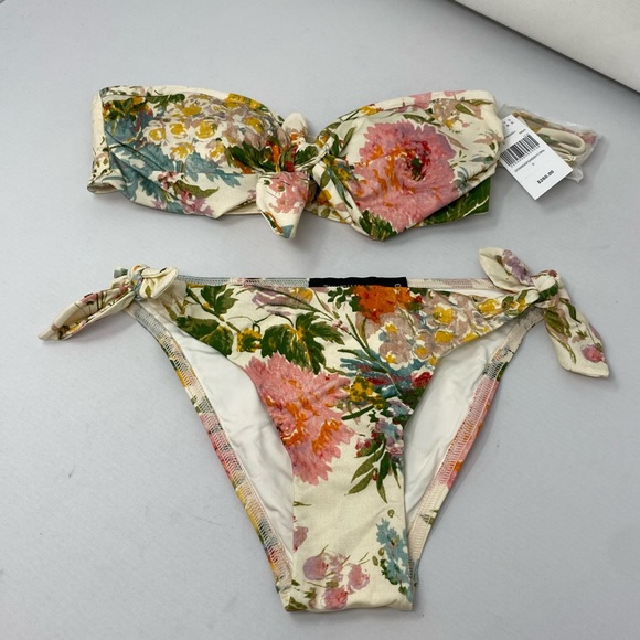 ZIMMERMAN Pink Floral Bikinis with Knots - Picture 4 of 12